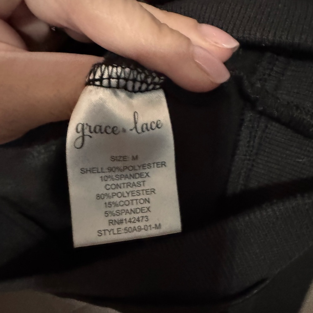 Grace and Lace Move Free Leather Like Black Moto Jacket - Picture 4 of 5